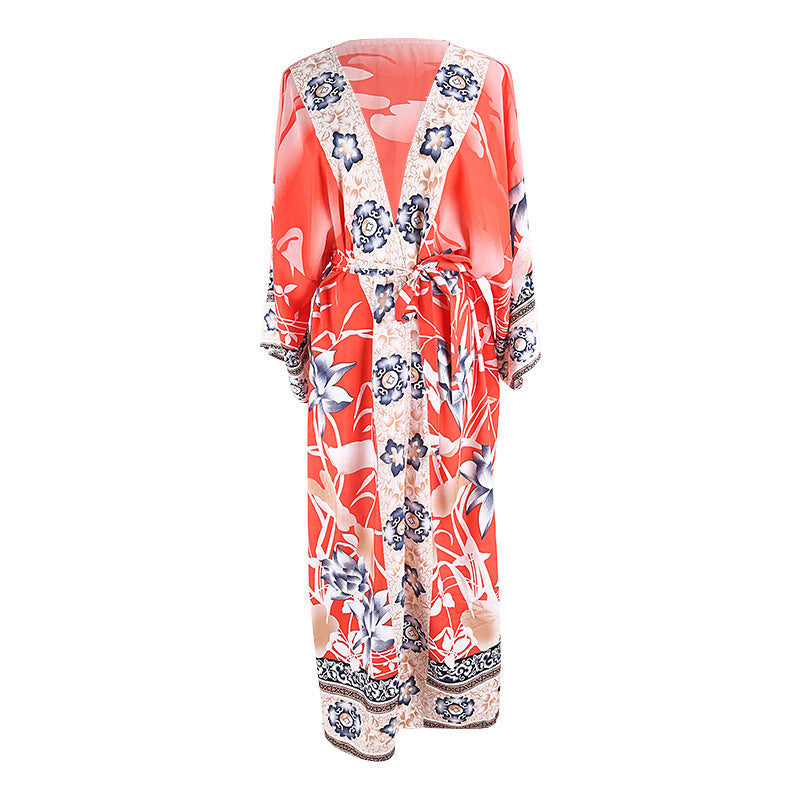 Robe de Plage en Coton Imprimé