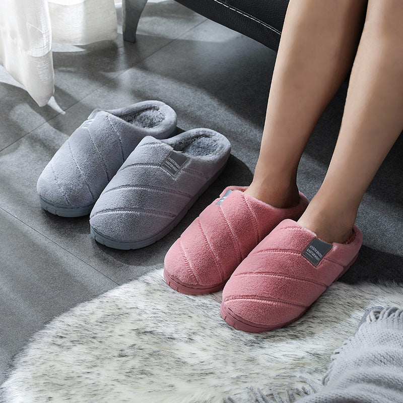 Chaussons en coton chauds et épais antidérapants