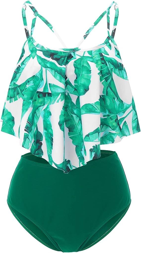 Maillot Taille Haute Lotus Tropical