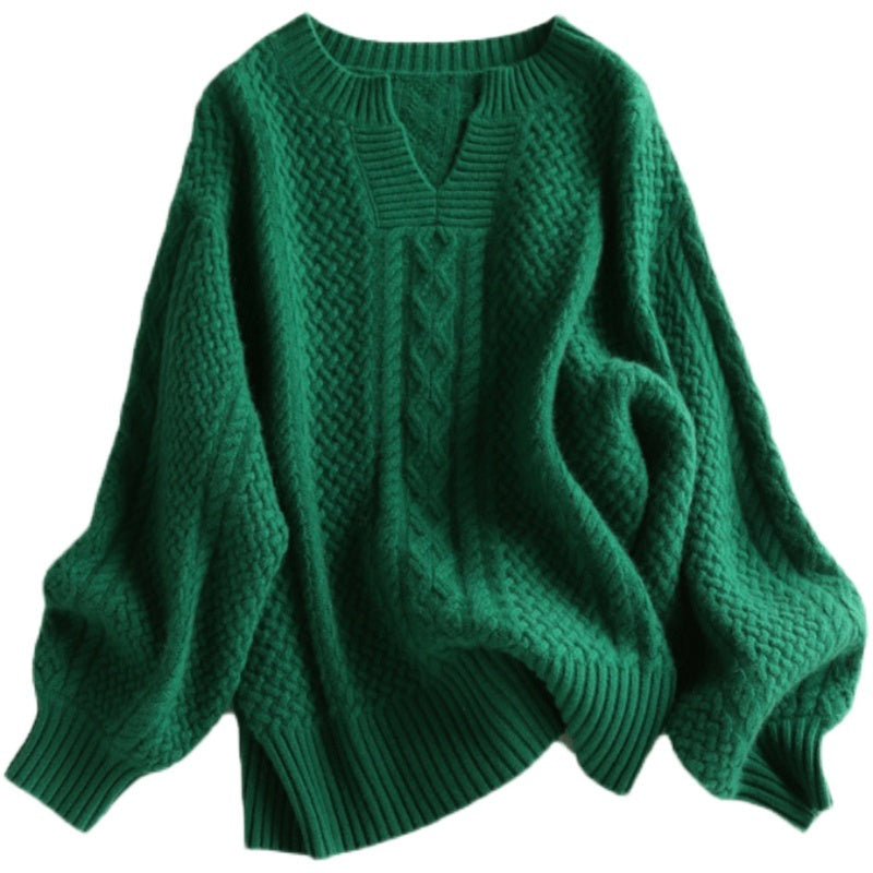 Pull Doux en Laine Émeraude – Élégance Féminine