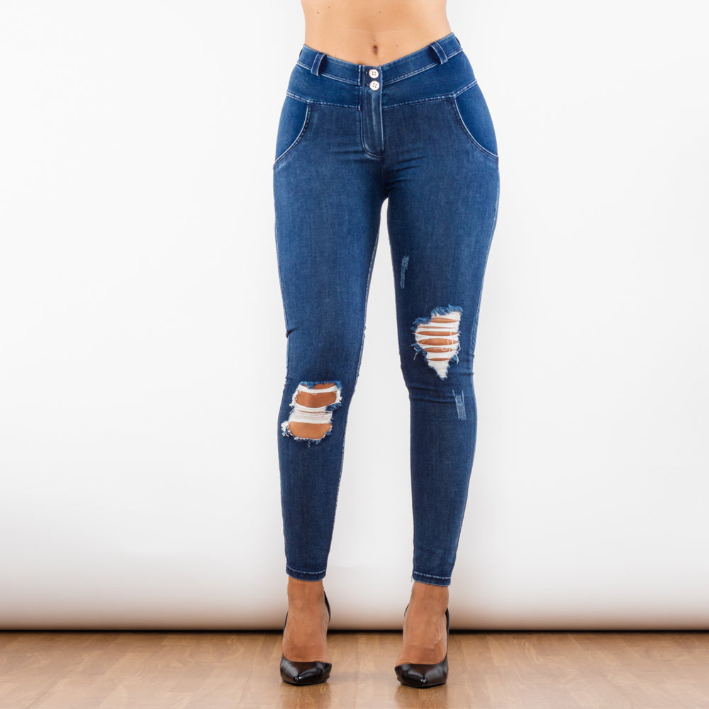 Jegging Melody Bleu Déchiré Lifting