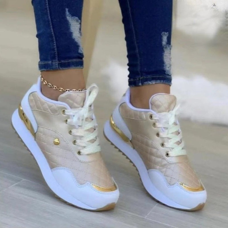 Basket à Lacets à Carreaux  pour Femmes