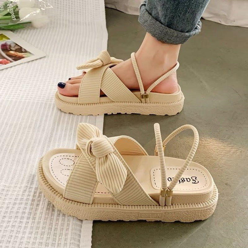 Sandales Plates Femme à Double Porté