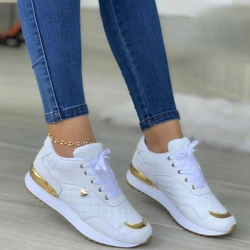 Basket à Lacets à Carreaux  pour Femmes