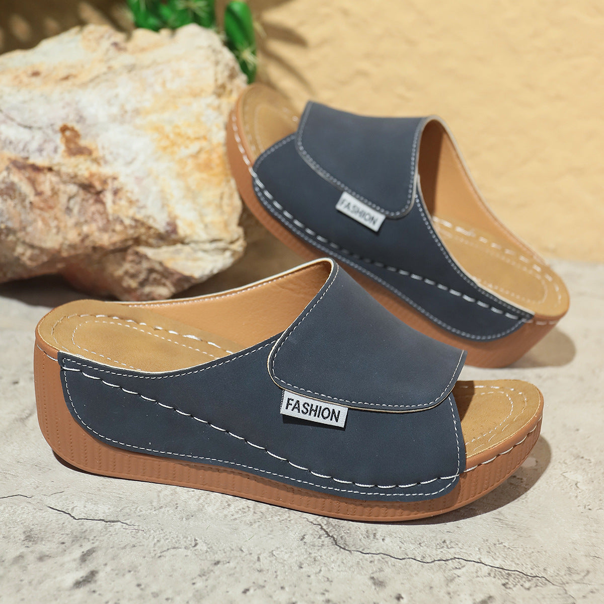 Mules d'Été à Talon Compensé – Chic et Confort