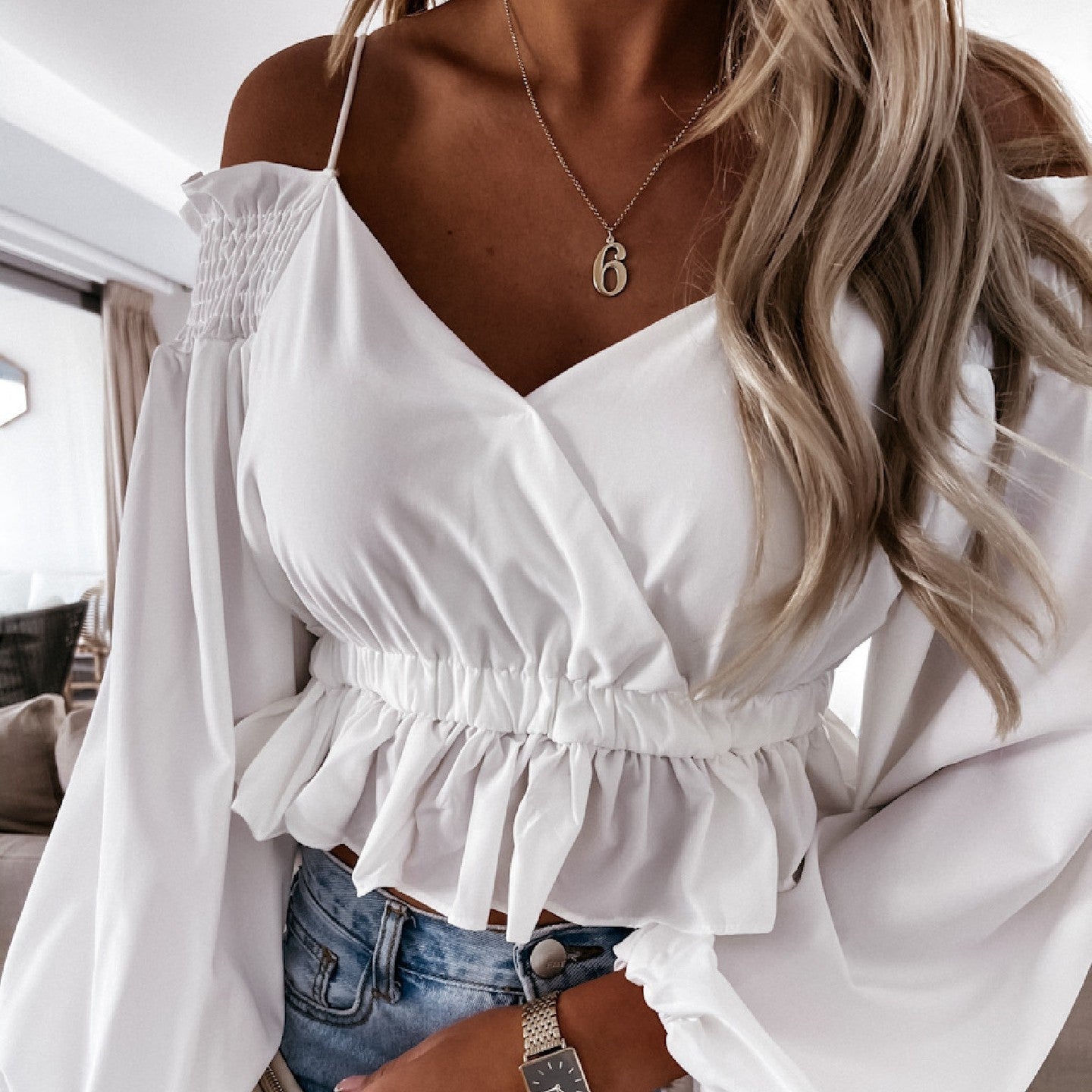 Blouse Élégante à Volants