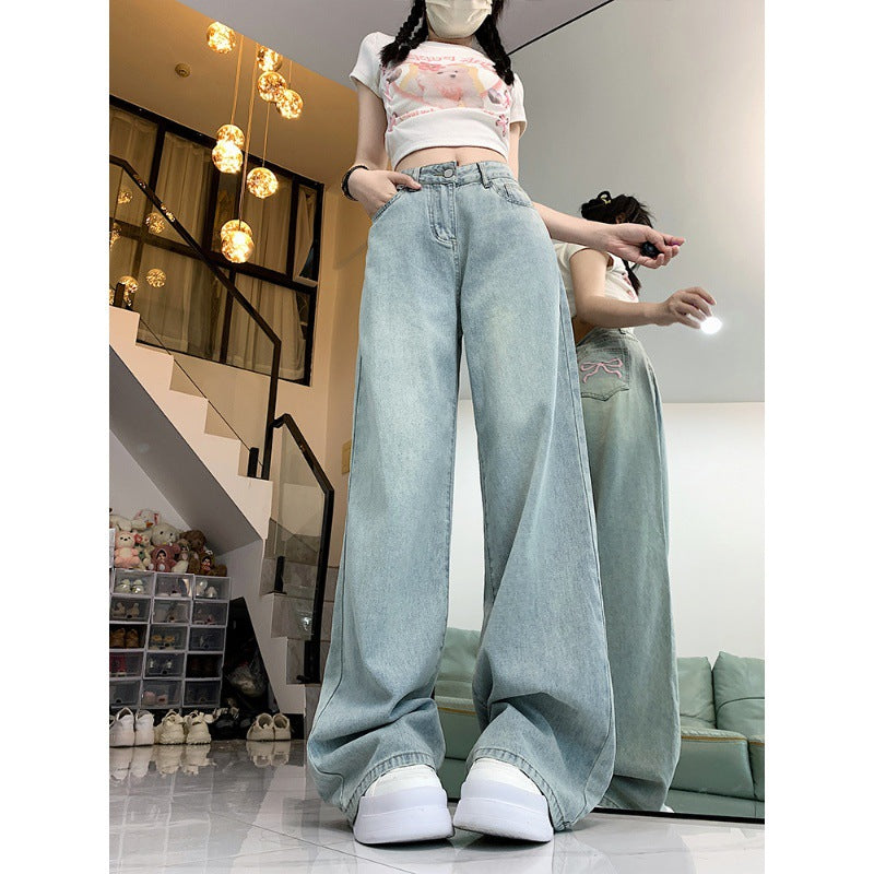 Jeans Brodés avec Nœud Design