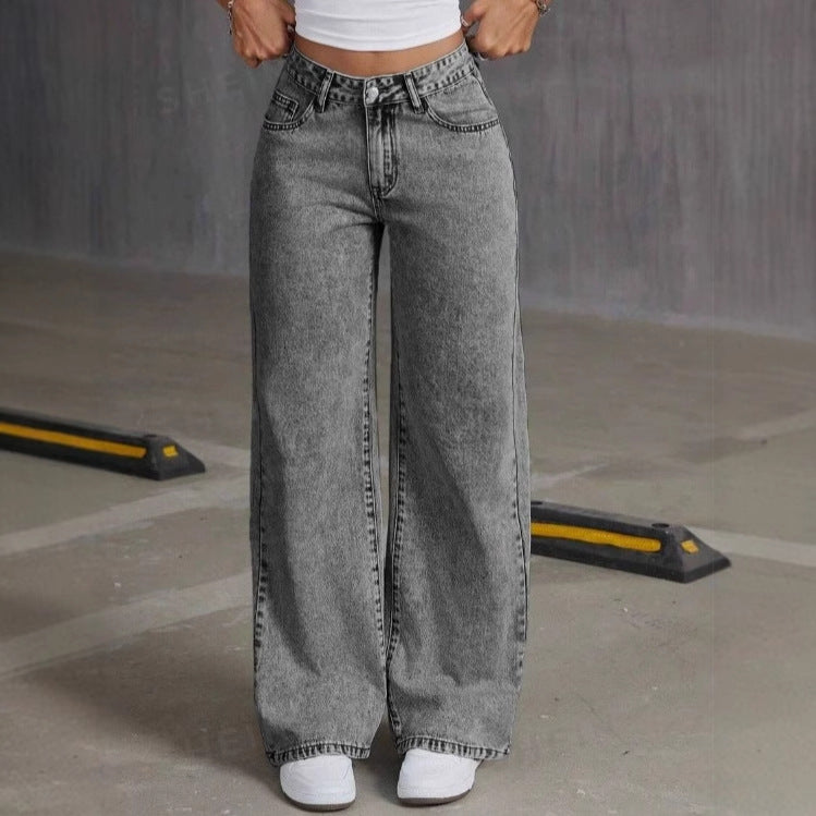 Jean Vintage Brodé, Pantalon Droit