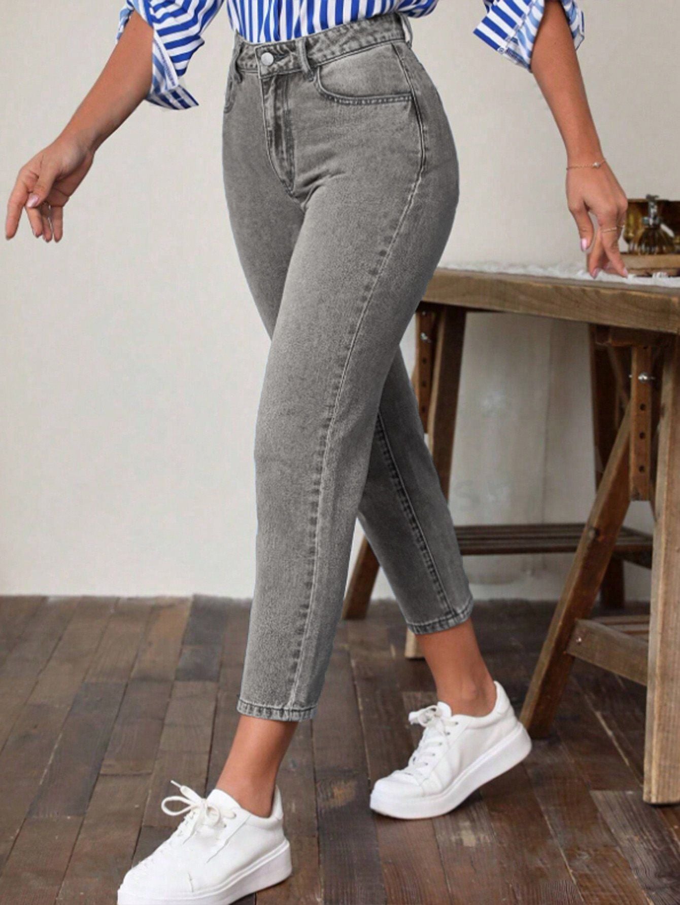 Jean Skinny Taille Haute Vintage