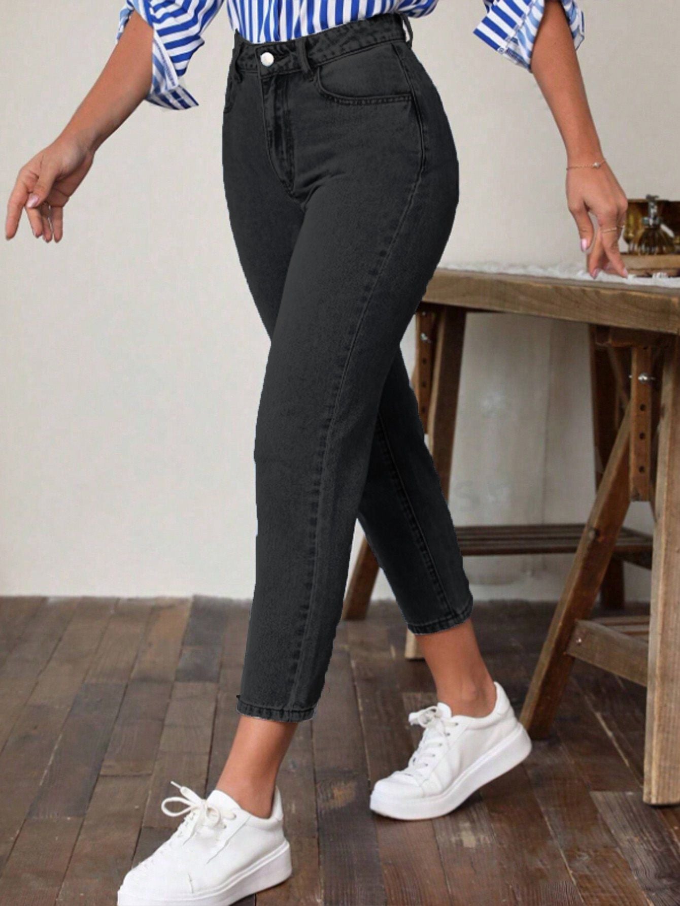 Jean Skinny Taille Haute Vintage