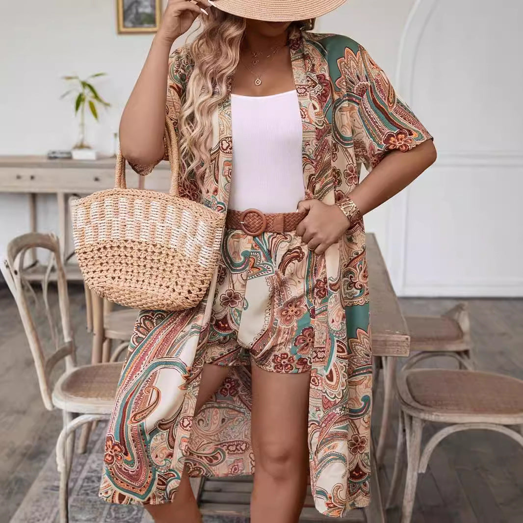 Ensemble Fleuri d'Été Deux Pièces