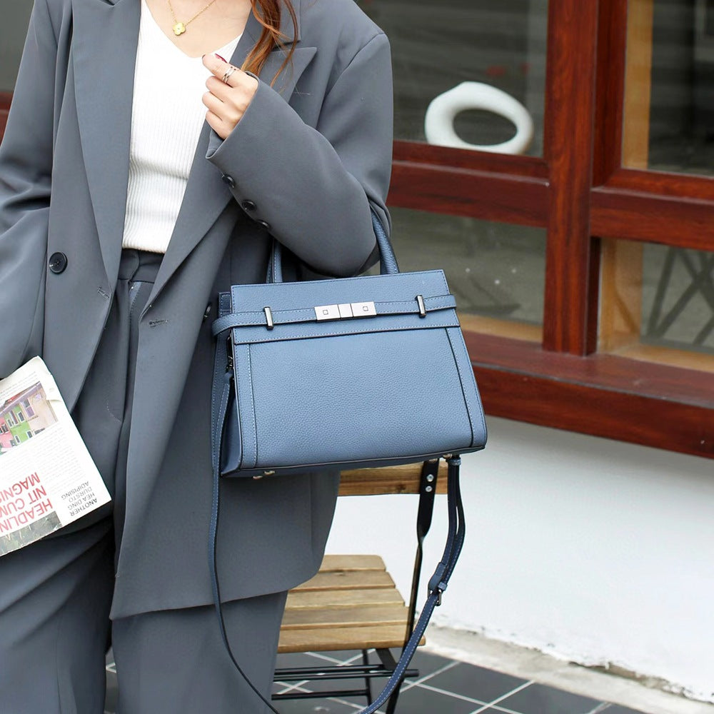 Sac à Épaule Carré en Cuir Véritable