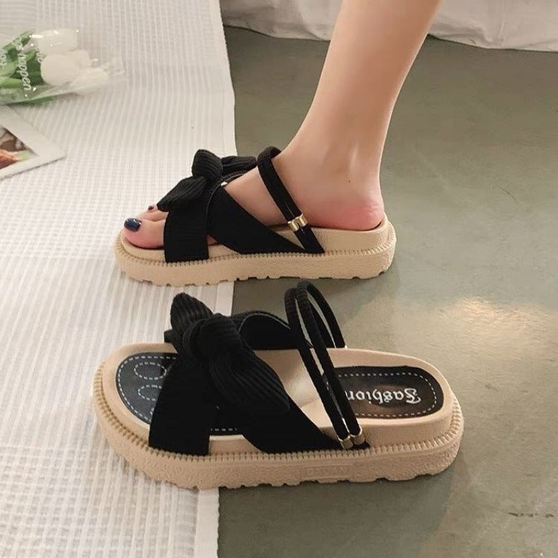 Sandales Plates Femme à Double Porté