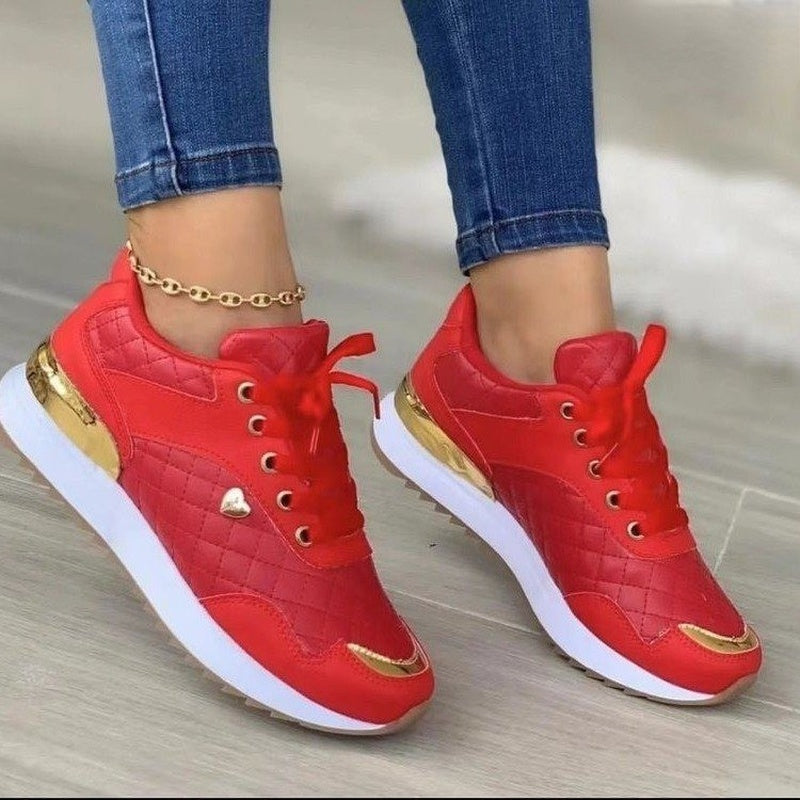 Basket à Lacets à Carreaux  pour Femmes