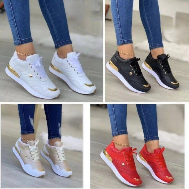 Basket à Lacets à Carreaux  pour Femmes