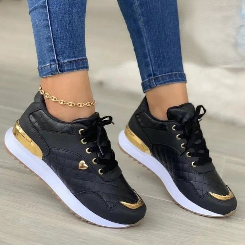 Basket à Lacets à Carreaux  pour Femmes