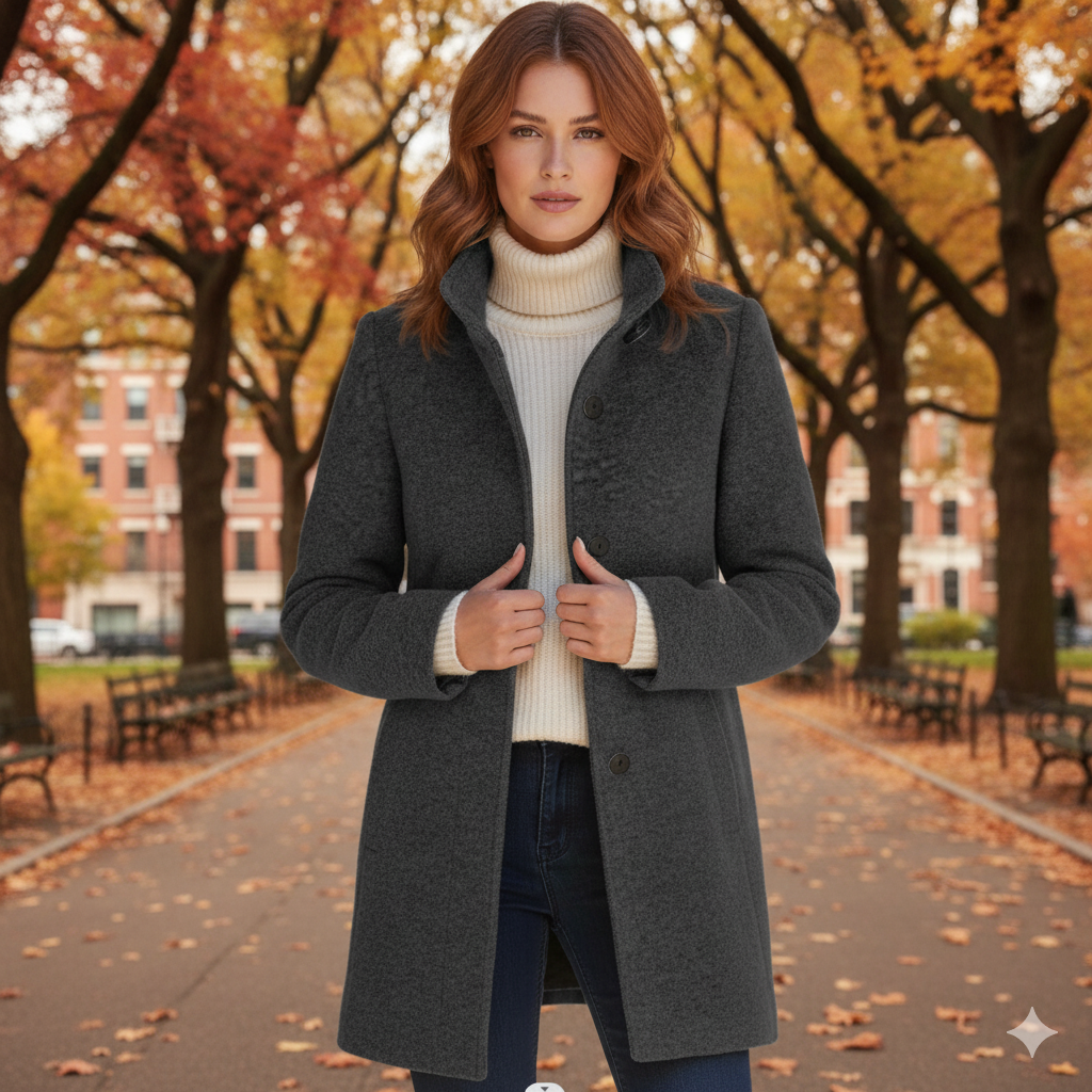Manteau Laine Élégant Femme – Chic Automne/Hiver